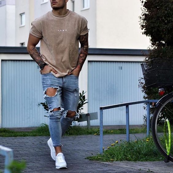 Calça jeans online rasgado masculino riachuelo